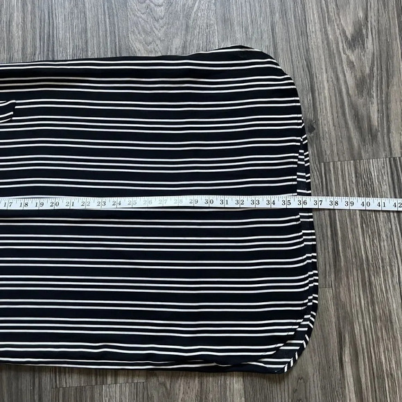 Who What Wear Black White Striped‎ Tie Neck Sleeveless Shift Dress Size Small - Picture 7 of 10